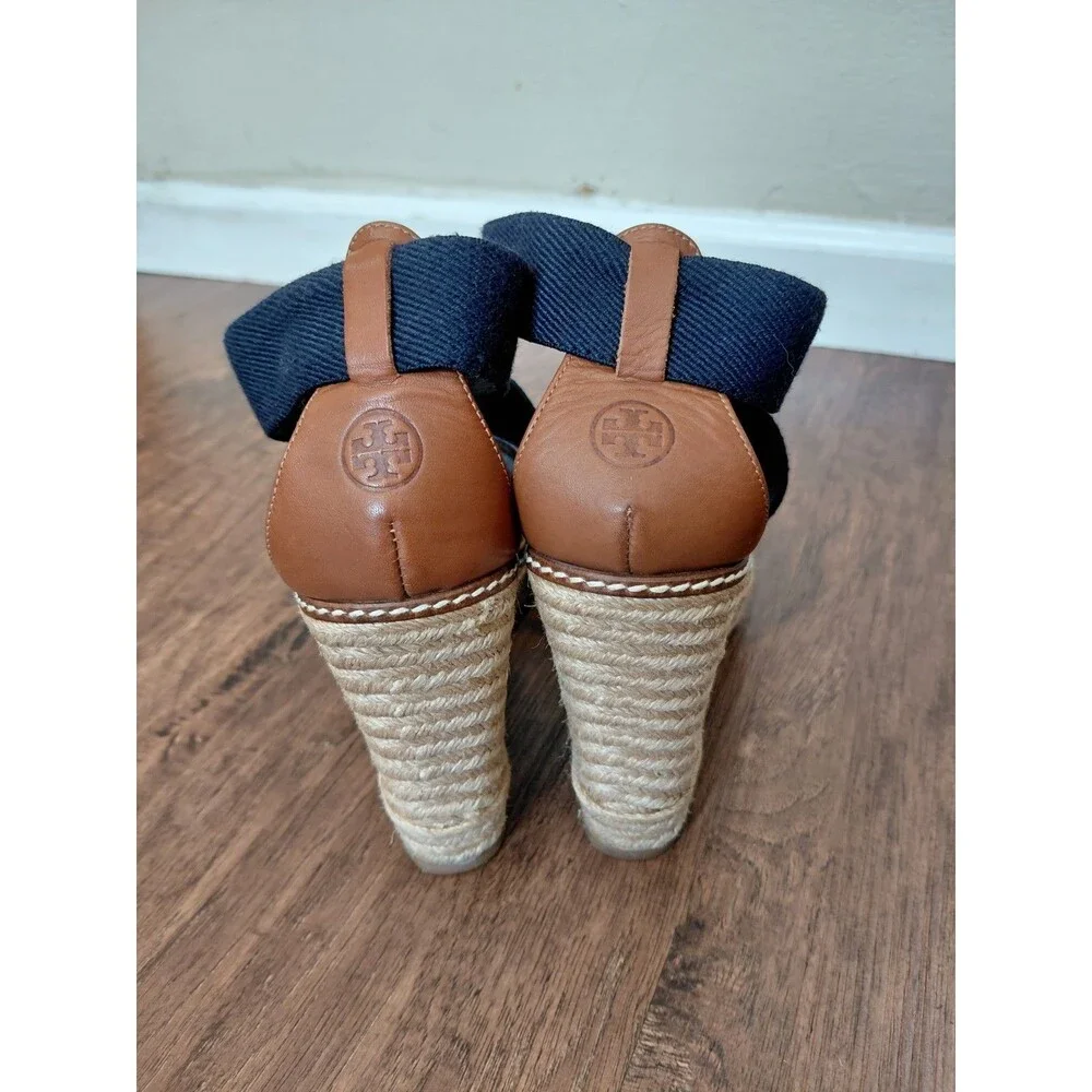 Tory burch sandals wedge heels size 10.5 Blue
